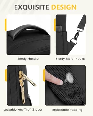 MATEIN Rolling Backpack for Women, 17 inch Water Resistant Wheeled Laptop Backpack, Large Carry On Luggage Travel Backpack with Wheels, Trolley Suitcase Business Overnight Roller Bag for Adults, Black - Image 6