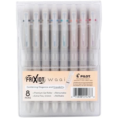 PILOT, FriXion Waai Erasable Gel Pens, 8 Pack Pouch, Extra Fine Point 0.5 mm, Assorted Colors - Image 1