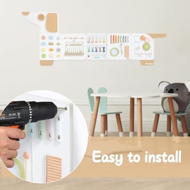 Beright Dog Activity Wall Busy Board Panels, Montessori Sensory Toys, Toddler Learning Activity Center, Perfect for Toddler Playroom & Children's Daycare, White - Image 7