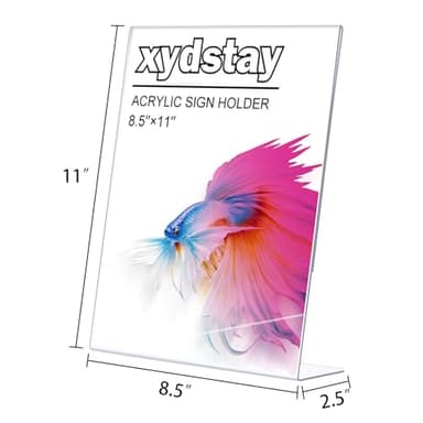 xydstay 12pack 8.5x11 Acrylic, L Shape Clear Plastic, Menu Holder, Unbreakable Table Sign Holder for Restaurant, Office, School, Store and Home Use - Image 4