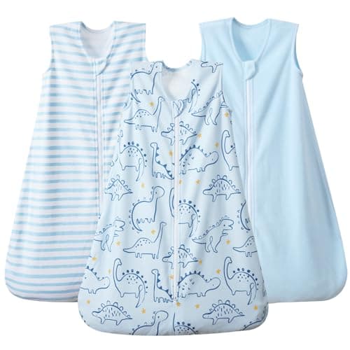 PHF 3 Pack Warm Micro-Fleece Baby Sleep Sack 12-18 Months, Soft Baby Wearable Blanket, 2-Way Zipper Sleeping Bags, Comfy Toddler Sleeping Sack for Boys, Large Size, Dinosaur - Image 1