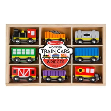 Melissa & Doug Wooden Magnetic Train Cars - 8 Piece Educational and Skill-Building Wooden Toy for Boys and Girls - Image 3
