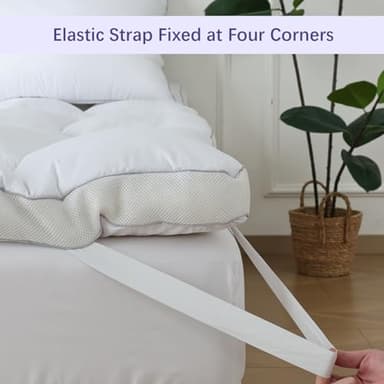 Memory Foam Mattress Topper Queen – 2inch, Pressure-Relieving Bed Topper with Secure Strap Design for Back Pain, Soft and Supportive, Shredded Memory Foam - Image 5