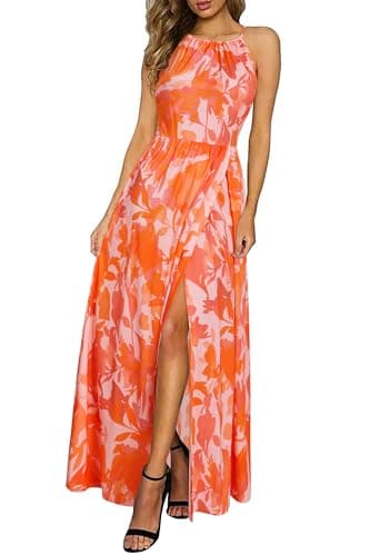 KILIG Women's Summer Maxi Dress 2025 Casual Sleeveless Split Floral Sundress Beach Vacation Flowy Long Dresses(FloralZ16,L) - Image 1