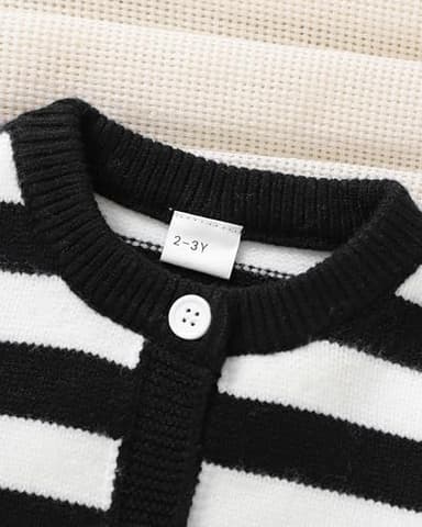 Mikrdoo Girls Sweaters 7-8 Years School Uniform Sweater Cowl Neck Button Front Outerwear Black - Image 5