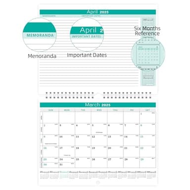 BHR Calendar 2025-2026 Wall Calendar From January 2025 to June 2026 18 Months Calendar Planner, 14.7"×11"Thick Paper with Julian Dates and Block for Home Office Planning for New Year Christmas Gifts - Image 3