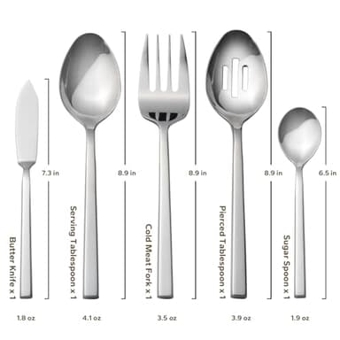 Alata Cube 45-Piece Forged Stainless Steel Flatware Set Cutlery Set,Service for 8,Silver Finish,Dishwasher Safe - Image 3