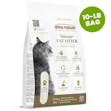 Almo Nature Soft Texture Cat Litter 10 lbs - Plant-Based, Clumping, Biodegradable, Non-Toxic, Compostable, Eco-Friendly, Odor Control, Low Dust, Safe for Cats & Kittens - Image 2