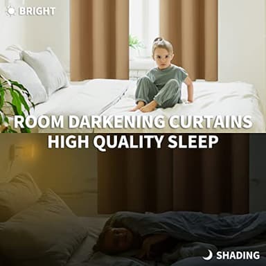 BGment Blackout Curtains for Living Room - Grommet Thermal Insulated Room Darkening Curtains for Bedroom, 2 Panels of 52 x 63 Inch, Khaki - Image 4