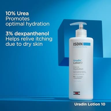 ISDIN Body Lotion Uradin 10, 24-Hour Intense Hydration, Non-Greasy, Fast-Absorbing Moisturizer for Dry or Very Dry Skin, Helps Relieve Itching Due to Dryness, 13.5 Fl. Oz - Image 6