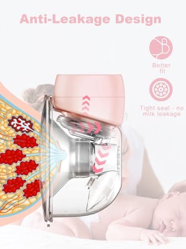 Hands Free Breast Pump, Wearable Breastfeeding Pump 3 Modes & 9 Levels, Double Electric Portable Pump Low Noise with Long Battery Life 2 Pack Pink - Image 6