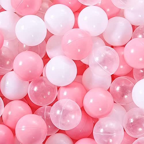 STARBOLO Ball Pit Balls for Kids - 100 Pieces Crush Proof Stress Balls BPA&Phthalate Free Non-Toxic Soft Plastic Ball for Baby Birthday Pool Play Water Toy Wedding Playpen Pit Accessories (Pink) - Image 1
