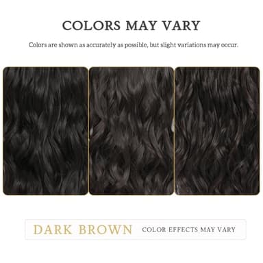 Fliace Synthetic Clip in Hair Extensions, 6 PCS Natural & Soft Hair & Blends Well Hair Extensions, Dark Brown Long Wavy Hairpieces(20inch, 6pcs, Dark Brown) - Image 4