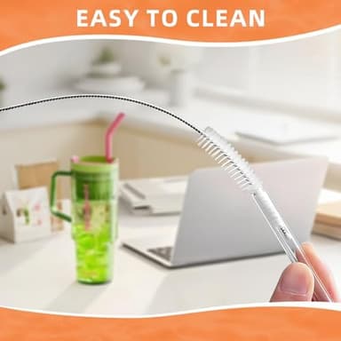 Cleaning Brushes for Reusable Drinking Straws, Set of 5, Long Wire Handle, Bottle and Straw Cleaner for Stanley Mug, Sippy Cup, Water Bottle and Tubes, Reusable and Flexible - Image 6