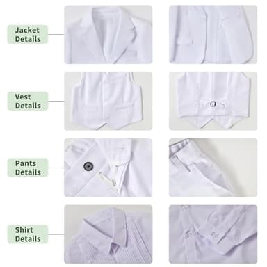Boys Suit for Teens Young Men White Wedding Prom Tuxedo Formal Dresswear for Teenagers Boy Homecoming Party Suits Blazer Vest Pants Shirt with Bow Tie Size 20 - Image 3