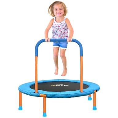 Ativafit 36inch Mini Toddler Trampoline for Kids Ages 1-6 Indoor Outdoor Folding Small Rebounder Trampoline with Foam Handle Safety Padded Cover Fun for Kids - Image 1