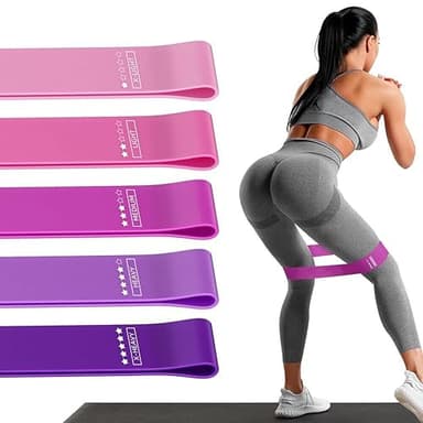 Resistance Loop Exercise Bands, Resistance Bands Exercise Bands for Home Fitness, Stretching, Strength Training, Physical Therapy,Elastic Workout Bands for Women Men Kids, Set of 5 (Assorted) - Image 1