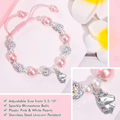 Trabuono 2025 Kindergarten Graduation Gifts for Girls, Preschool Graduation Gifts for Her Daughter Granddaughter Niece Big Sister Pink Unicorn Charm Bracelet for Girls with Grad Card Present Boxed - Image 4