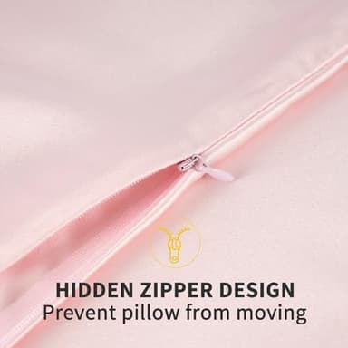 ZIMASILK 100% Pure Mulberry Silk Pillowcase for Hair and Skin Health,Soft and Smooth,Both Sides Premium Grade 6A Silk,600 Thread Count,with Hidden Zipper,1pc(Standard 20''x26'',Pink) - Image 7