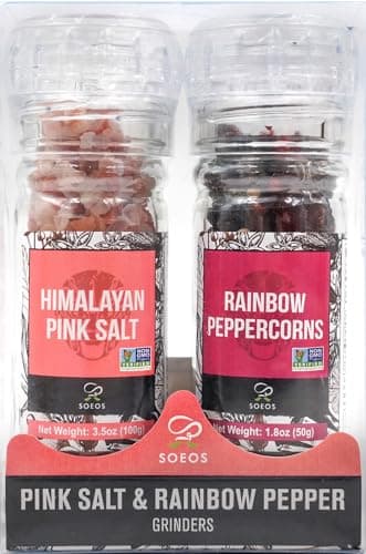 Soeos Spice Seasoning Set of 2, 3.5oz(150g), With Integrated Grinders, Salt and Pepper Grinder Set, Pure and Fresh Perfect for BBQ Seasoning Gift Set, Grilling Spice, Herb, Spice & Seasoning Gifts - Image 2