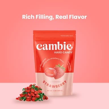 Strawberry Hard Candy Individually Wrapped – Halloween Candy Bulk with Fruit-Filled Center, 2 lbs Bon Bons for Piñata Filler, Candy Bags, Party Favors - Image 7