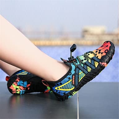 UBFEN Water Shoes for Kids Boys Girls Aqua Socks Barefoot Beach Sports Swim Pool Quick Dry Lightweight Toddler Little Big Kid C Blue Orange 2 Big Kid - Image 9