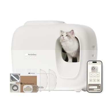PetSnowy Self-Cleaning Automatic Cat Litter Box with Odor Control TiO2 System, Robot Litter Box with Auto-Packing, App Control, Large Cats & Multiple Cats (2025 Premium Version) - Image 1