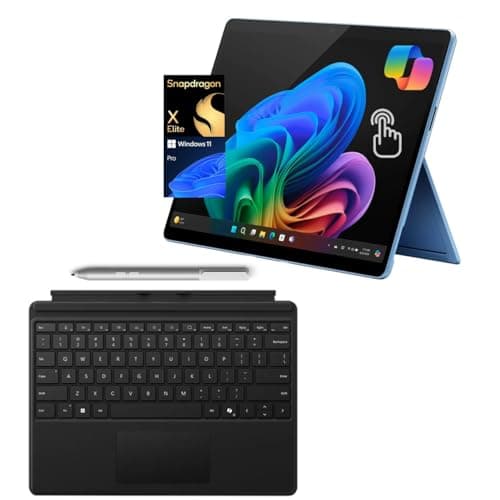 Microsoft Surface Pro 11 Bundle, 2-in-1 Tablet with Pro Keyboard and Surface Pen, Copilot+ PC, 13" Touchscreen OLED, Snapdragon X Elite, 16GB RAM, 512GB SSD, Win 11 Pro, Sapphire Tablet (Renewed) - Image 1