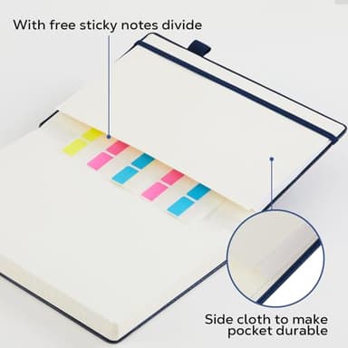 Hardcover Lined Notebook Journal for Writing, 320 Pages Leather Thick College Ruled Notebook Journal with 100GSM Paper, A5 (5.7'' X 8.4'') Daily Journal for Women Men Work Organization, Black - Image 5