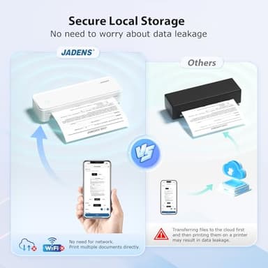 JADENS Portable Printers Wireless for Travel, Thermal Inkless Printer, Support 8.5" X 11" Thermal Paper, Compatible with iOS, Android & Laptop - Image 5