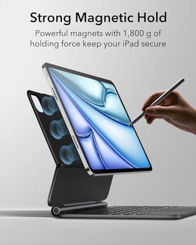 ESR iPad Air 13 Inch Case Keyboard (M3/M2, 2025/2024) & iPad Pro 12.9 inch (3/4/5/6th Gen) Magic Keyboard, Easy-Set Floating Cantilever Stand, Precision Multi-Touch Trackpad, Rebound Series, Black - Image 6