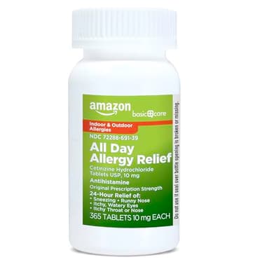 Amazon Basic Care All Day Allergy, Cetirizine Hydrochloride Tablets, Antihistamine, 10 mg, 365 Count (Packaging may vary) - Image 6