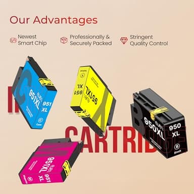 ejet 950XL and 951XL Ink Cartridges Combo Pack Compatible for HP 950 951 Ink Cartridges Combo Pack Use for OfficeJet Pro 8600 8610 8615 8620 8625 8100 8630 8660 276DW 251DW, Black Cyan Magenta Yellow - Image 6