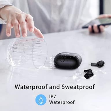 Wireless Earbuds, Bluetooth 5.4 Headphones in Ear with 4 ENC Noise Cancelling Mic, New Wireless Earphones HiFi Stereo Deep Bass 40H Playtime, In-Ear Bluetooth Earbuds LED Display IP7 Waterproof, USB-C - Image 7