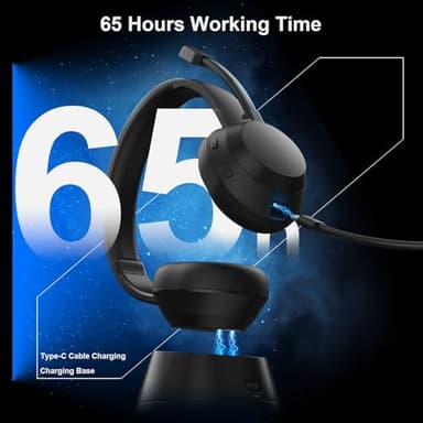 Wireless Headset with Mic for Work, Bluetooth Headset with Microphone (Noise Cancellation), Wireless Headphones with USB Dongle & Charging Dock for Call Center/Home/Computer/PC/Laptop/Teams/Zoom - Image 4