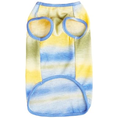 Dog Yellow Tie-dye Sleeveless T-Shirt Spring and Summer Thin Cotton Puppy Dog Clothes Cute Tie-dye Printed Vest(Small Yellow) - Image 4