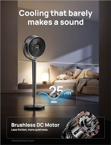 Dreo Oscillating Fan for Bedroom,150°+120° Omni-Directional Quiet Floor Fans with Smart Control, 110ft Pedestal Fan with DC Motor, 9 Speeds, 6 Modes, 43'' Inches, 12H Timer, Wi-Fi/Voice/Alexa - Image 6