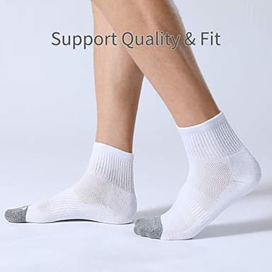FITRELL 6 Pack Men's Athletic Ankle Socks Cushioned Sports Running Socks, Shoe Size 9-12, White - Image 6