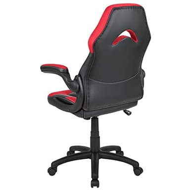 Flash Furniture X10 High-Back LeatherSoft Racing Style Gaming Chair with Flip-Up Arms, Ergonomic Padded Swivel Computer Chair, Red/Black - Image 5