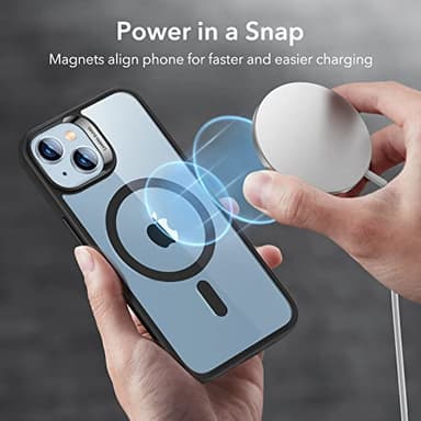 ESR for iPhone 14 /iPhone 13 Case, Compatible with MagSafe, Shockproof Military-Grade Protection, Magnetic Phone Case for iPhone 14/13, Classic Hybrid Case (HaloLock), Clear Black - Image 4
