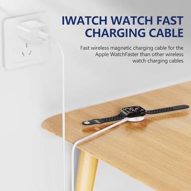 Susnwere Fast Charger for Apple Watch Chargers with 20w Charger Block,USB C Magnetic for i-Watch Fast Charging Cable for Watch Series SE/8/7/6/5/4/3/2/1 Includes 38mm 40mm 42mm 44mm 45mm Size - Image 4