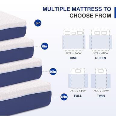 Gelsea 6 Inch Full Gel Cooling Memory Foam Mattress, Pressure Relief, Medium Firm Support,Mattress in a Box, CertiPUR-US Certified - Image 7