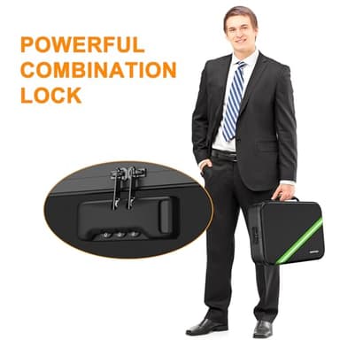 Noiposi Document Organizer with 5200℉ Heat Insulated,Waterproof and Fireproof Document Box with Lock, Home Travel Strong Fireproof Safe Storage Box for Letter Size Important Documents and File - Image 7