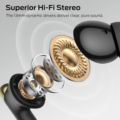 Monster N-Lite 211 Wireless Earbuds, Bluetooth 6.0 Stereo Headphones with Noise-Cancelling Mic and LED Display, Built-in Mic for Clear Calls, Waterproof Design for Sports - Image 3