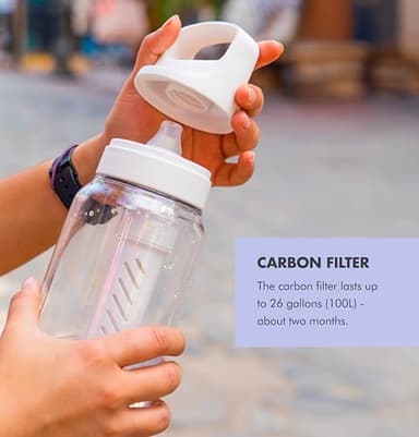 LifeStraw Go Series – BPA-Free Water Filter Bottle for Travel and Everyday Use Removes Bacteria, Parasites and Microplastics, Improves Taste, 1L Aegean Sea - Image 7