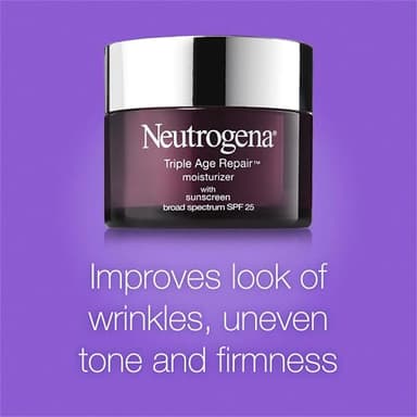 Neutrogena Triple Age Repair Face Moisturizer with SPF 25, 1.7 oz Jar, Anti-Aging Face Cream, SPF Moisturizer & Neck Cream, Anti Wrinkle Lotion for Dark Spots, Glycerin & Shea Butter - Image 4