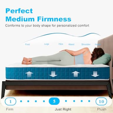 Planet Sleepings 10 Inch Twin Hybrid Mattress for Cool Sleep Gel Memory Foam Medium Firm Feel Zoned Pressure Relief Certified Safe Foams Removable Cover Bed in A Box - Image 6