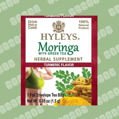 Hyleys Moringa Oleifera and Green Tea Turmeric Flavor - 25 Tea Bags (6 Pack - 150 Tea Bags Total) - Superfood Miracle Tree Tea with Dried Moringa Oleifera Leaves - Image 6