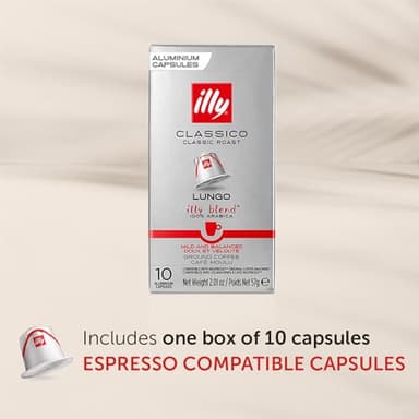 Illy Espresso Compatible Capsules - Single-Serve Coffee Capsules & Pods - Classico Lungo Roast - Notes Of Caramel, Orange Blossom & Jasmine - For Nespresso Original Machines – 10 Count - Image 2