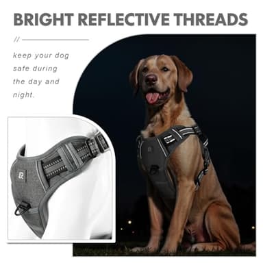 No Pull Dog Harness Release on Neck Reflective Adjustable No Choke Pet Vest with Front & Back 2 Leash Attachments Soft Control Training Handle for Small Medium Large Dogs - Image 4